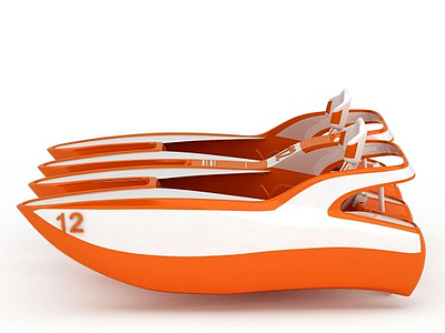 高速快艇组合模型3d模型