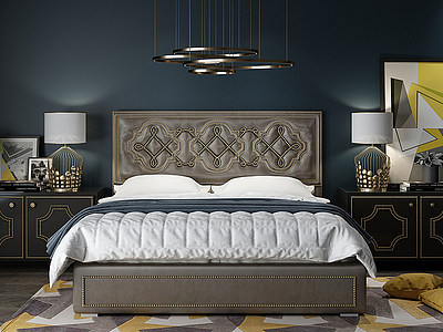 现代软装卧室床模型3d模型