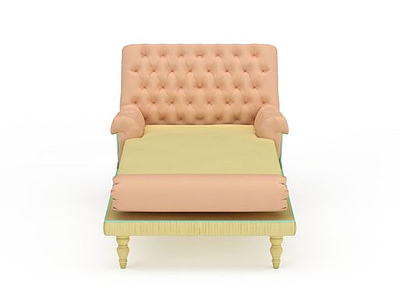 3d粉色沙发床免费模型