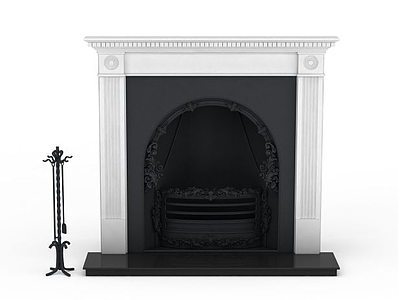 欧式黑色壁炉模型3d模型