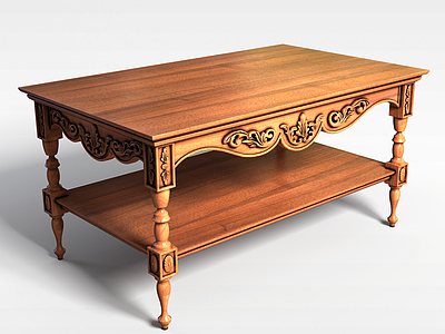 双层木桌模型3d模型