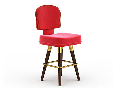 红色个性高脚椅模型3d模型
