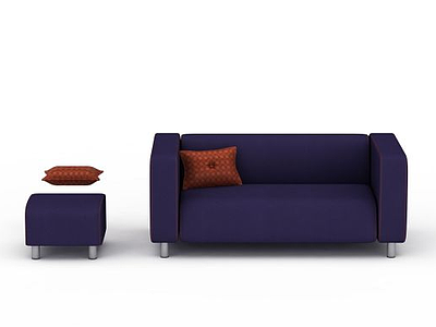 3d紫色沙发免费模型