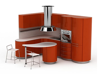 3d厨房器具组合免费模型
