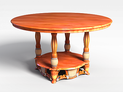 3d圆形木桌模型