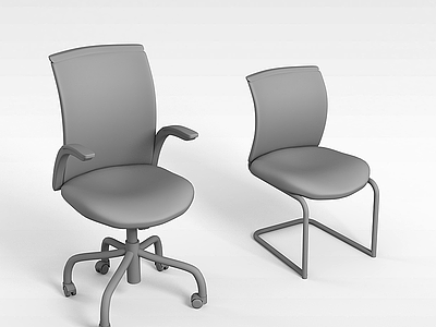 3d简约椅子组合模型