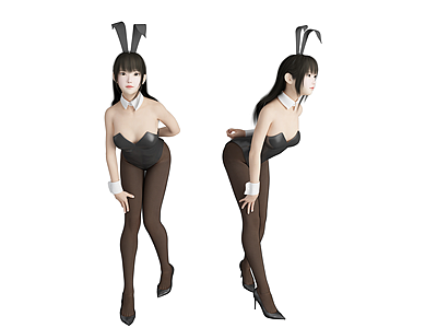 现代风格兔女郎美女人物模型3d模型