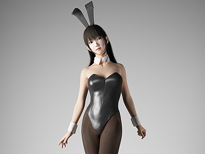 3d现代风格兔女郎美女人物模型