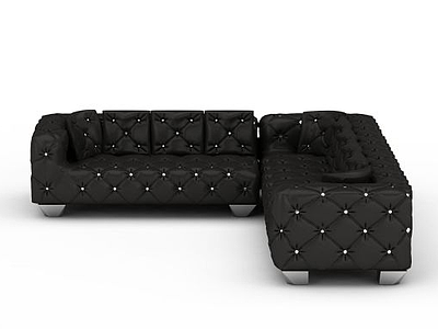 黑色简约沙发模型3d模型