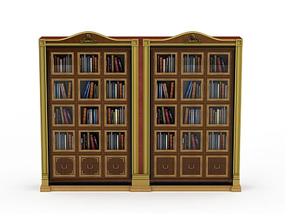 3d立式书柜模型