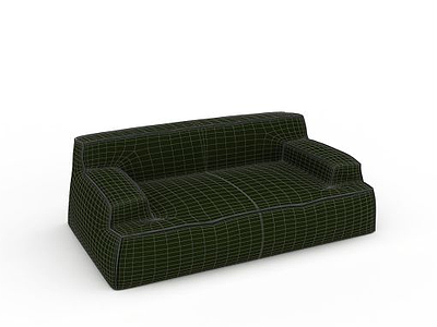 3d现代墨绿沙发模型