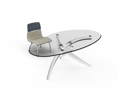 商务桌椅模型3d模型