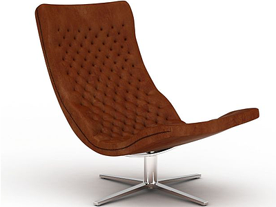 3d褐色沙发转椅模型