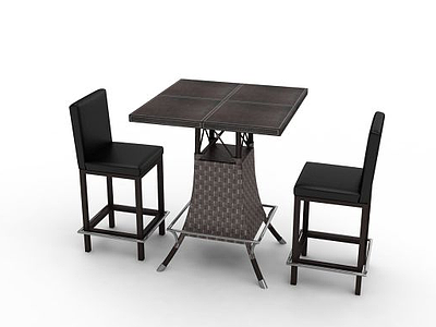 欧式咖啡厅桌椅模型3d模型