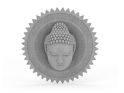 3d佛祖头雕像免费模型