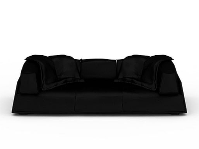 3d黑色多人沙发免费模型