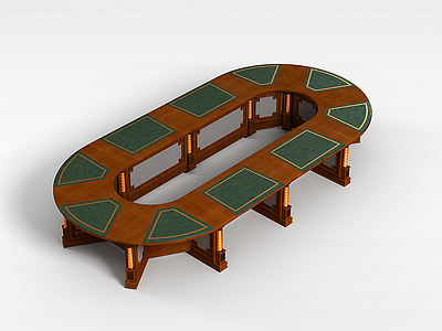 赌场梭哈台桌模型3d模型