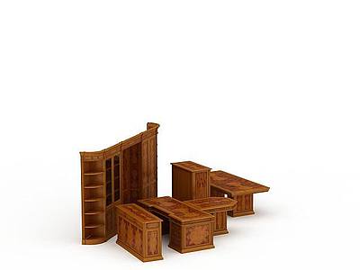 3d实木桌椅家具免费模型