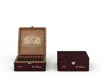 3d雪茄木盒免费模型