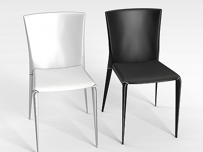 3d黑白椅组合模型