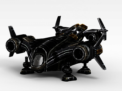 3d黑色变形飞机模型
