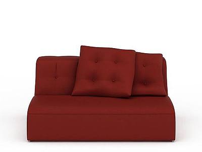 红色布艺沙发模型3d模型