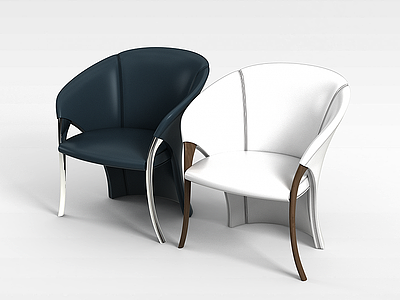 3d黑白简约椅子模型