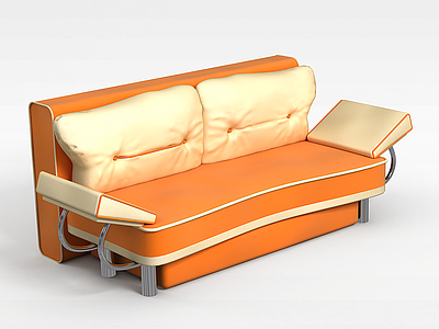 现代橘色沙发模型3d模型