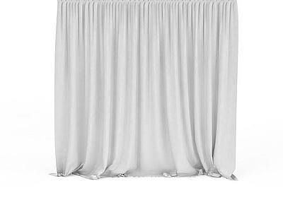 卧室白色窗帘模型