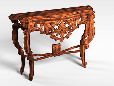 3d中式木制桌子模型