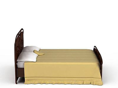 3d卧室舒适床免费模型