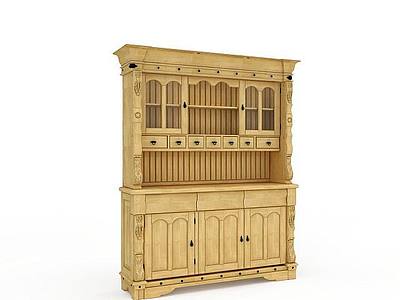欧式木制柜子模型3d模型