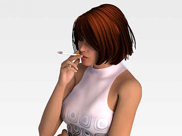 3d抽烟女人模型