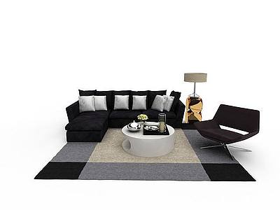 欧式现代沙发组合模型3d模型
