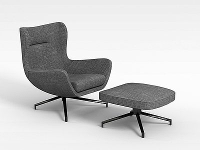灰色沙发转椅模型3d模型