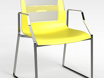 3d黄色高脚椅模型