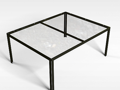 简易透明玻璃桌模型3d模型