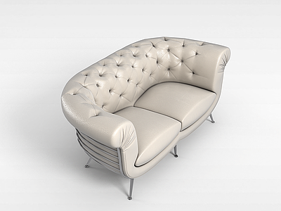 银色沙发模型3d模型