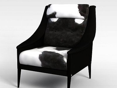 黑色花纹椅子模型3d模型
