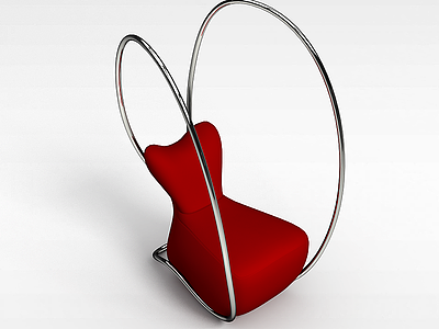 3d红色创意椅模型