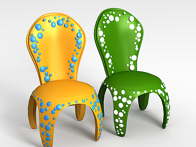 3d创意彩色椅子模型