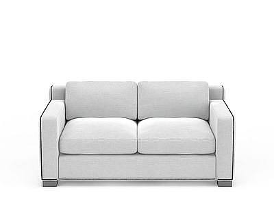 双人白色沙发模型3d模型