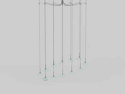 3d水晶柱吊灯免费模型