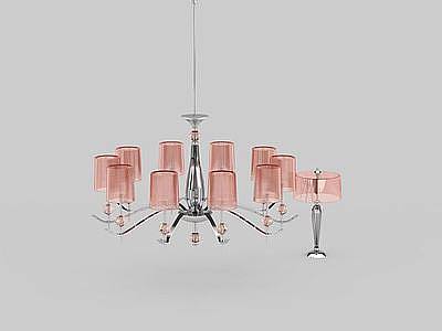 3d现代粉红吊灯免费模型