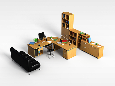 现代办公家具模型3d模型