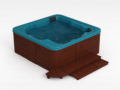 3d木制浴缸模型
