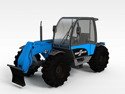 藍色挖掘機3d模型