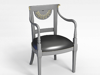 3d银色椅子模型