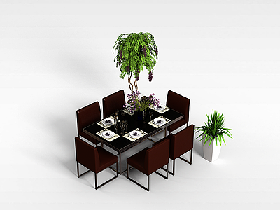 3d饭店餐桌模型