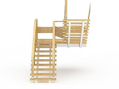 3d现代木制楼梯免费模型
